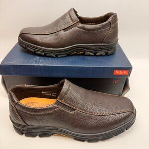 Henry Ferrera Mens COFFEE Slip On Loafers Mandarin-100 Size 7.5 NEW IN BOX